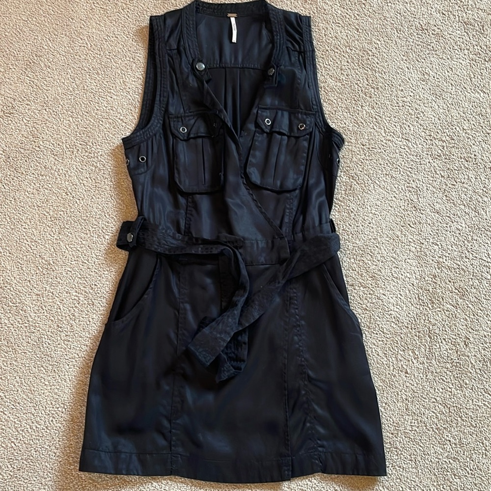 Black Free People Wrap Dress with Tie